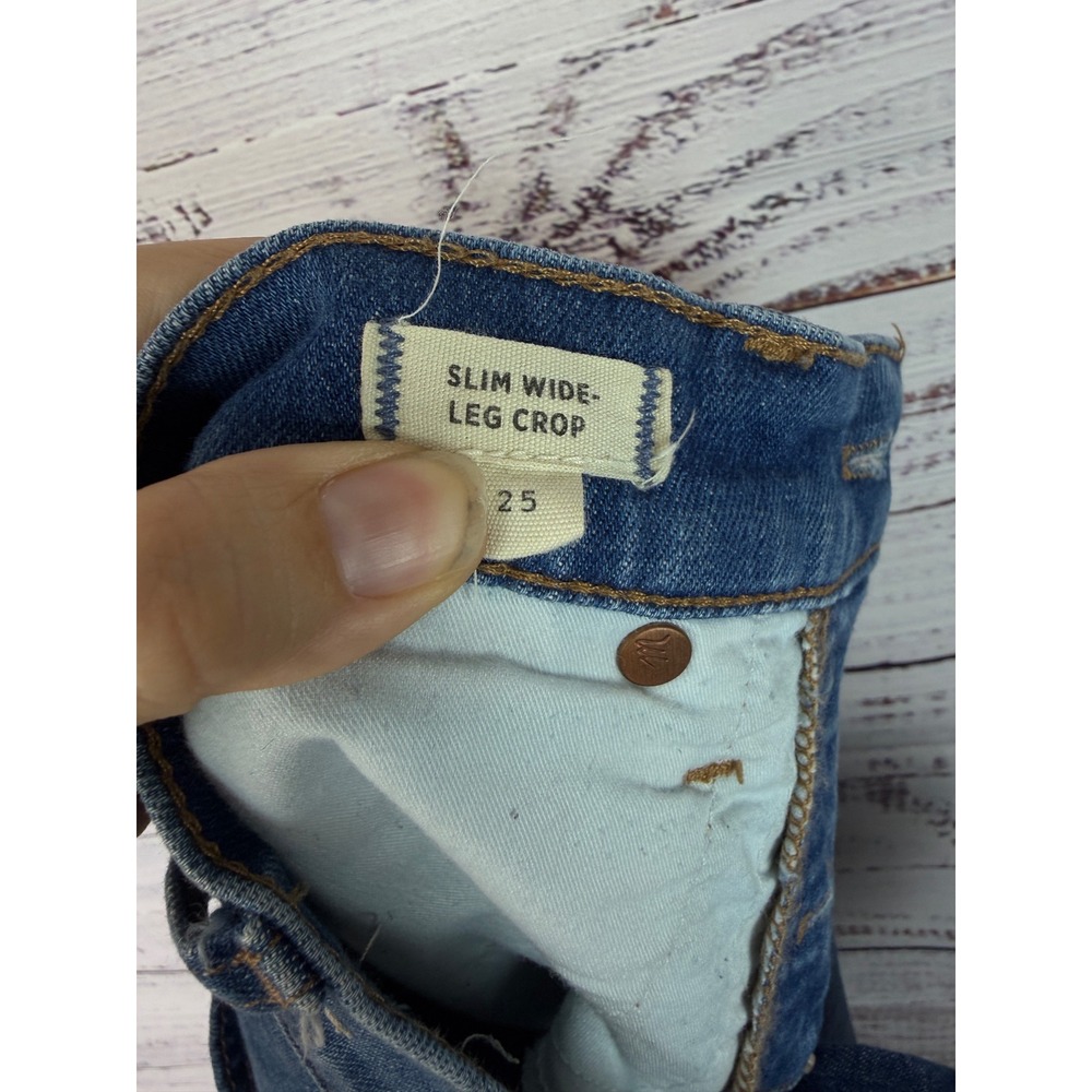Madewell Slim Wide-Leg Crop Jeans | Size 25 - Picture 6 of 7
